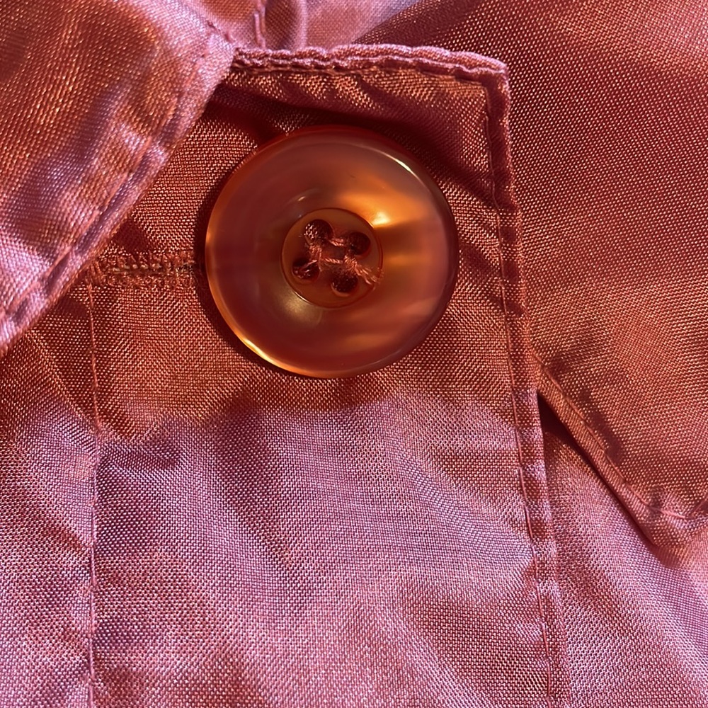 Vintage The totes Coat Lightweight Shiny Nylon Trench Coat - Dusty Rose Pink - Picture 5 of 16